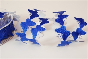 Band 10m/ 30mm, Schmetterling - klebend, dblau Band 10m/ 30mm, Schmetterling - klebend, dblau