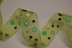 Band 25m/ 25mm, Bubbles - Organza, grün Band 25m/ 25mm, Bubbles - Organza, grün