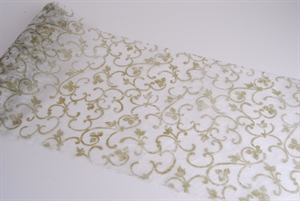 Tischband, 10m/ 200mm Sizoflor Barock, grün Tischband, 10m/ 200mm Sizoflor Barock, grün