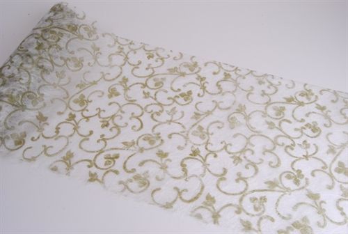 Tischband, 10m/ 200mm Sizoflor Barock, grün Tischband, 10m/ 200mm Sizoflor Barock, grün