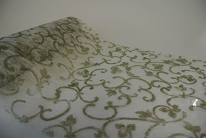 Tischband, 10m/ 300mm Sizoflor Barock, grün Tischband, 10m/ 300mm Sizoflor Barock, grün