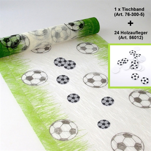 Tischband, 5m/ 300mm Sizoflor Fussball, grün