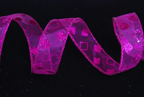 Band, 10m/ 25mm Würfel, fuchsia Band, 10m/ 25mm Würfel, fuchsia