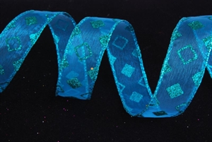 Band, 10m/ 25mm Würfel, türkis Band, 10m/ 25mm Würfel, türkis