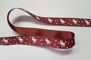 Band 20m/ 15mm, Elch/ Sterne, braunrot Band 20m/ 15mm, Elch/ Sterne, braunrot