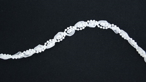 Band 10y/ 10mm, Rose-perl garland, weiss