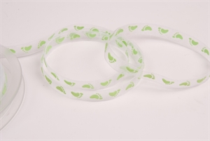 Band 20m/ 10mm, Baby Füsschen kl, hgrün Band 20m/ 10mm, Baby Füsschen kl, hgrün