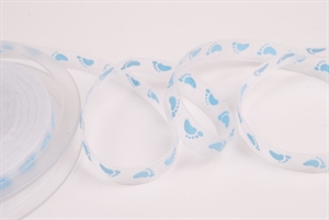 Band 20m/ 10mm, Baby Füsschen kl, hblau Band 20m/ 10mm, Baby Füsschen kl, hblau