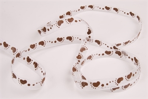 Band 20m/ 10mm, Baby Füsschen kl, braun Band 20m/ 10mm, Baby Füsschen kl, braun