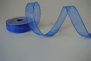 Band 25m/ 22mm, Shiny single color, Draht, blau Band 25m/ 22mm, Shiny single color, Draht, blau