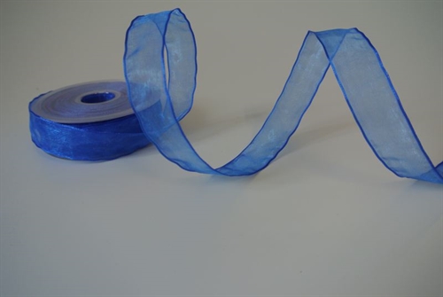 Band 25m/ 22mm, Shiny single color, Draht, blau Band 25m/ 22mm, Shiny single color, Draht, blau