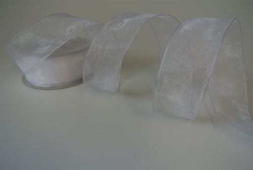 Band 25m/ 38mm, Shiny single color - Draht, weiss Band 25m/ 38mm, Shiny single color - Draht, weiss