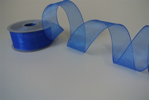 Band 25m/ 38mm, Shiny single color, Draht, blau Band 25m/ 38mm, Shiny single color, Draht, blau