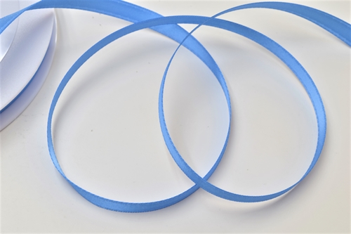 Band 25m/ 07mm, Double face Satin, mittelblau Band 25m/ 07mm, Double face Satin, mittelblau