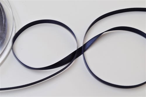 Band 25m/ 07mm, Double face Satin, navy-blau Band 25m/ 07mm, Double face Satin, navy-blau