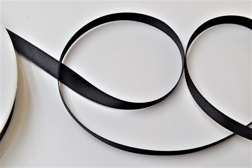 Band 25m/ 07mm, Double face Satin, schwarz Band 25m/ 07mm, Double face Satin, schwarz