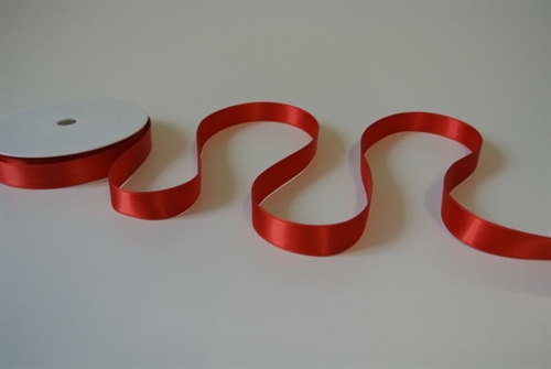 Band 25m/ 15mm, Double face Satin, rot
