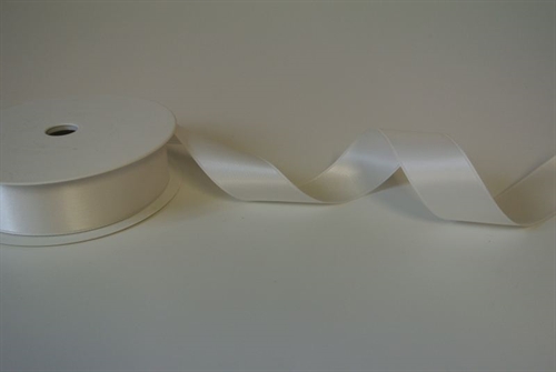 Band 25m/ 25mm, Double face Satin, ecru Band 25m/ 25mm, Double face Satin, ecru