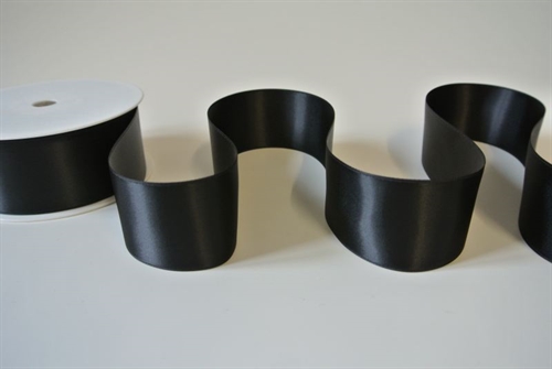 Band 25m/ 40mm, Double face Satin, schwarz Band 25m/ 40mm, Double face Satin, schwarz