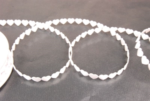 Band 20m/ 10mm, Herz Pufin, weiss Band 20m/ 10mm, Herz Pufin, weiss