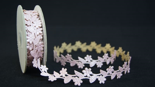 Band 10y/ 20mm, Blume klebend, rosa Band 10y/ 20mm, Blume klebend, rosa