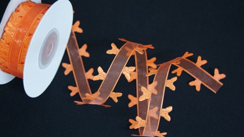 Band 10y/ 25mm, Schmetterling an Organza, orange Band 10y/ 25mm, Schmetterling an Organza, orange