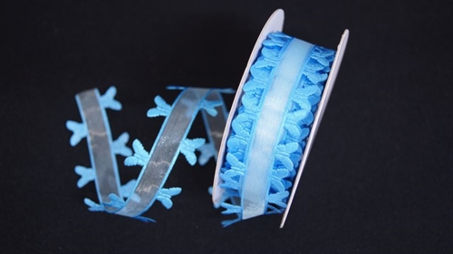 Band 10y/ 25mm, Schmetterling an Organza, petrol Band 10y/ 25mm, Schmetterling an Organza, petrol