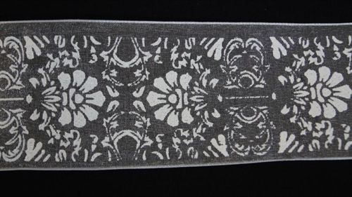 Band 10m/ 70mm, Organza Motiv, weiss Band 10m/ 70mm, Organza Motiv, weiss