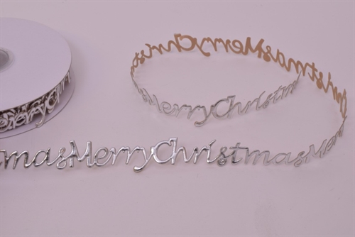 Band 10y/ 20mm, Merry Christmass klebend, silber Band 10y/ 20mm, Merry Christmass klebend, silber