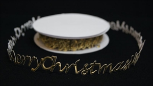 Band 10y/ 20mm, Merry Christmass klebend, gold