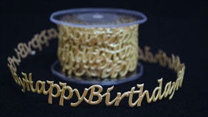 Band 10y/ 24mm, Happy Birthday - klebend, gelb-iris Band 10y/ 24mm, Happy Birthday - klebend, gelb-iris