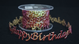 Band 10y/ 24mm, Happy Birthday - klebend, rot/iris (16) Band 10y/ 24mm, Happy Birthday - klebend, rot/iris (16)