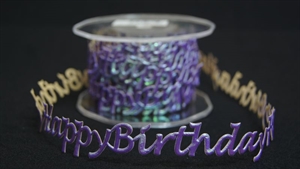 Band 10y/ 24mm, Happy Birthday - klebend, lila-iris Band 10y/ 24mm, Happy Birthday - klebend, lila-iris