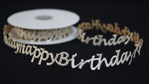 Band 10y/ 24mm, Happy Birthday - klebend, ecru (30) Band 10y/ 24mm, Happy Birthday - klebend, ecru (30)