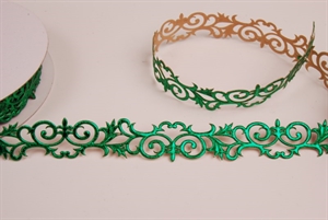 Band 10y/ 25mm, Ornament klebend, grün Band 10y/ 25mm, Ornament klebend, grün