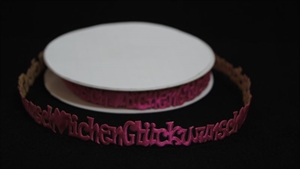 Band 10y/ 16mm, Glückwunsch klebend, fuchsia