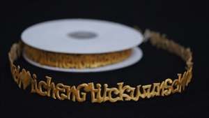 Band 10y/ 16mm, Glückwunsch klebend, natur Band 10y/ 16mm, Glückwunsch klebend, natur