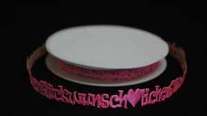Band 10y/ 16mm, Glückwunsch klebend, pink Band 10y/ 16mm, Glückwunsch klebend, pink