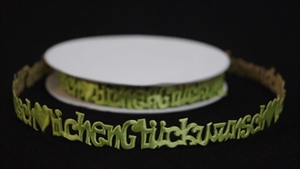 Band 10y/ 16mm, Glückwunsch klebend, hgrün Band 10y/ 16mm, Glückwunsch klebend, hgrün