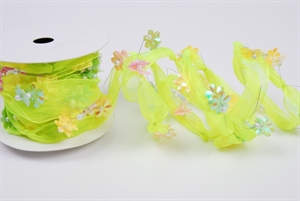 Band 25mm, Blumengirlande & Band, grün Band 25mm, Blumengirlande & Band, grün