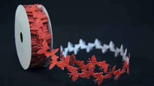 Band 10y/ 27mm, Schmetterling klebend, rot Band 10y/ 27mm, Schmetterling klebend, rot