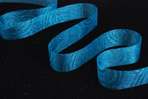 Band 20m/ 25mm, rinkeled unwired, türkis Band 20m/ 25mm, rinkeled unwired, türkis