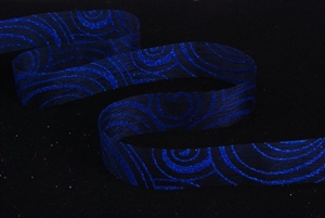 Band 20m/ 25mm, rinkeled unwired, dblau Band 20m/ 25mm, rinkeled unwired, dblau