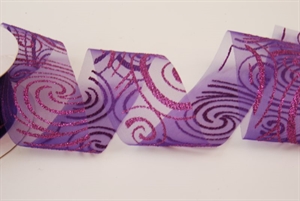 Band 20m/ 40mm, rinkeled unwired, violett Band 20m/ 40mm, rinkeled unwired, violett