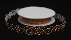 Band 10y/ 22mm, Sterne/ Tanne klebend, kupfer Band 10y/ 22mm, Sterne/ Tanne klebend, kupfer