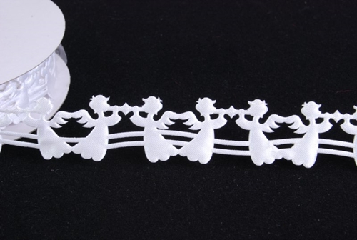 Band 10y/ 25mm, Engel klebend, weiss Band 10y/ 25mm, Engel klebend, weiss