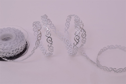 Band 10y/ 10mm, Ornament kl. klebend, silber Band 10y/ 10mm, Ornament kl. klebend, silber