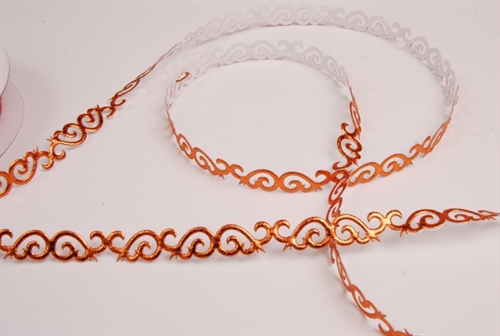 Band 10y/ 10mm, Ornament kl. klebend, kupfer Band 10y/ 10mm, Ornament kl. klebend, kupfer