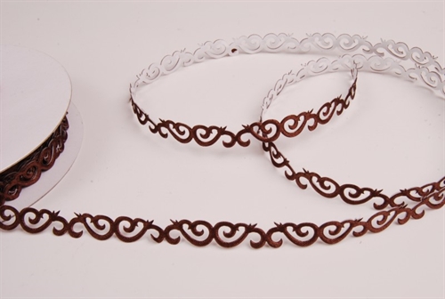 Band 10y/ 10mm, Ornament kl. klebend, braun Band 10y/ 10mm, Ornament kl. klebend, braun
