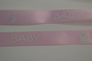 Band 20m/ 16mm, Baby/Bär - Satin, rosa